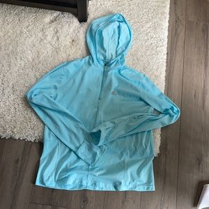 Blue adidas runner top